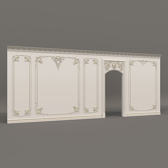Wall Molding in Classic French style 45 - 3DOcean Item for Sale