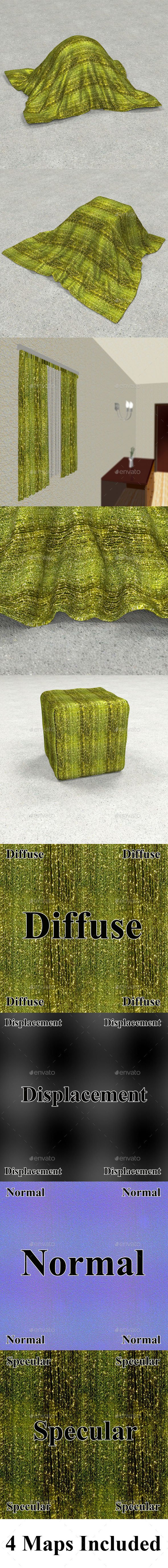 Golden Shiny Fabric Texture - 3DOcean Item for Sale