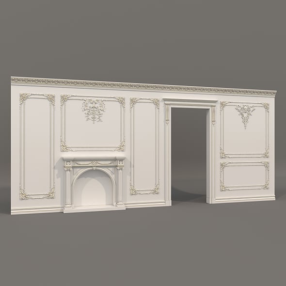 Wall Molding in Classic French style 46 - 3DOcean Item for Sale