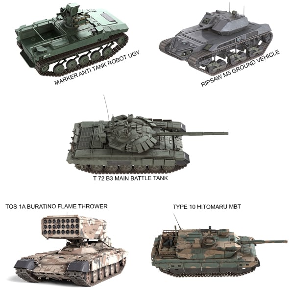 5 Military Vehicles Collection v16 - 3DOcean Item for Sale