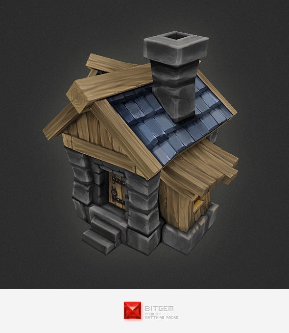 Low Poly RTS Human House - 3DOcean Item for Sale