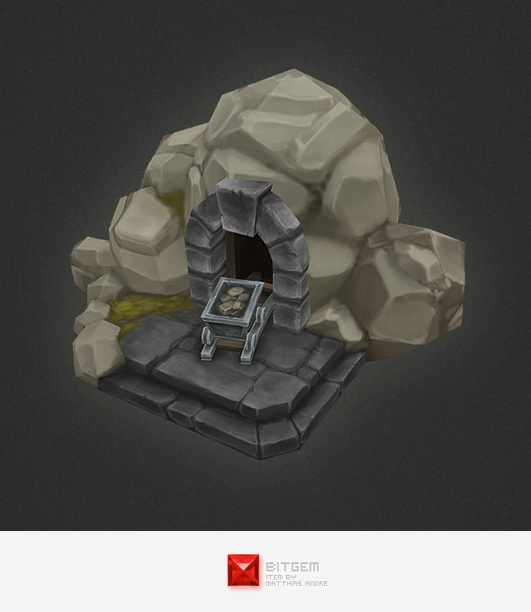Low Poly RTS Human Mine - 3DOcean Item for Sale