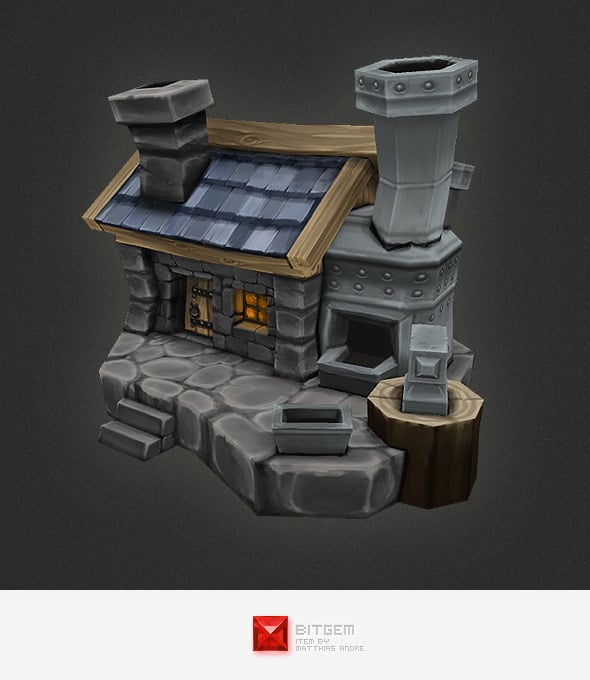 Low Poly RTS Human Smithy - 3DOcean Item for Sale