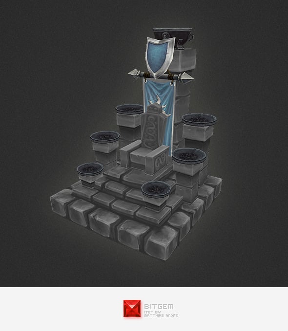 Low Poly RTS Human Throne - 3DOcean Item for Sale