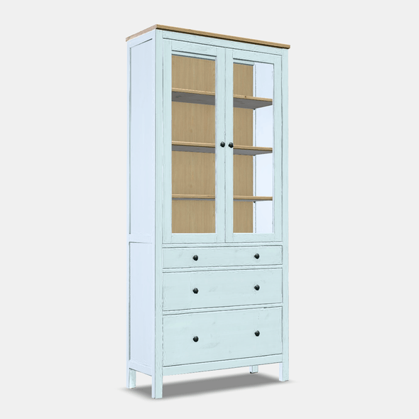 HEMNES Glass-door cabinet with 3 drawers 1 - 3DOcean Item for Sale