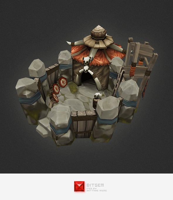 Low Poly RTS Orc Barracks - 3DOcean Item for Sale