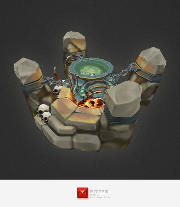 Low Poly RTS Orc Cauldron - 3DOcean Item for Sale