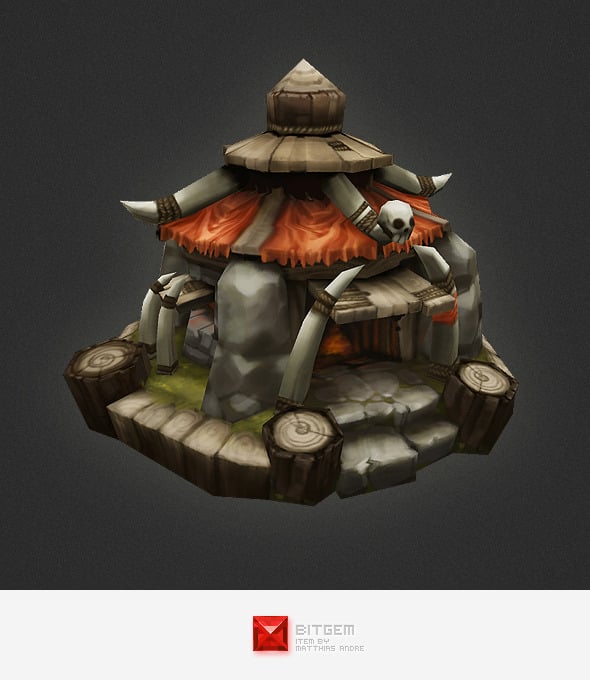 Low Poly RTS Orc Hut - 3DOcean Item for Sale
