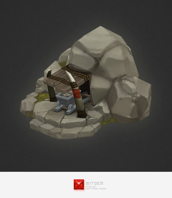 Low Poly RTS Orc Mine - 3DOcean Item for Sale
