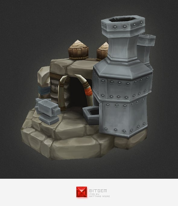 Low Poly RTS Orc Smithy - 3DOcean Item for Sale