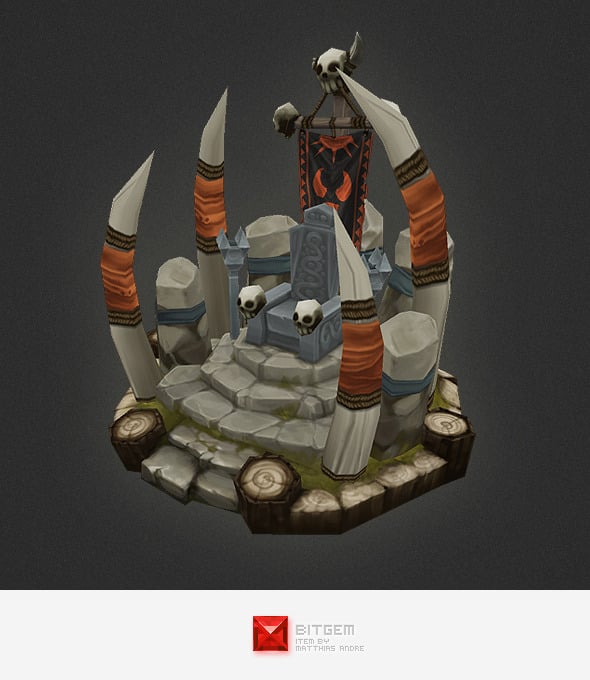Low Poly RTS Orc Throne - 3DOcean Item for Sale