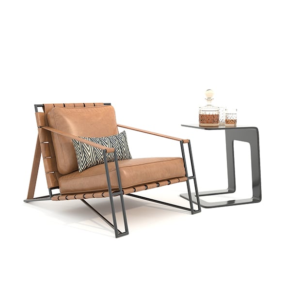 Luxury Coffee Table and Lounge Chair 7 - 3DOcean Item for Sale