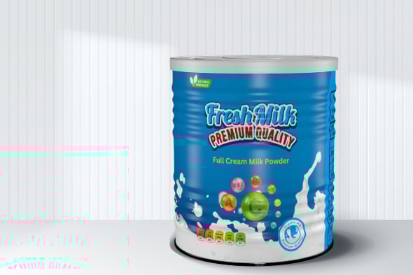 Realistic 3D Corrugated Tin Milk Can Model - 3DOcean Item for Sale