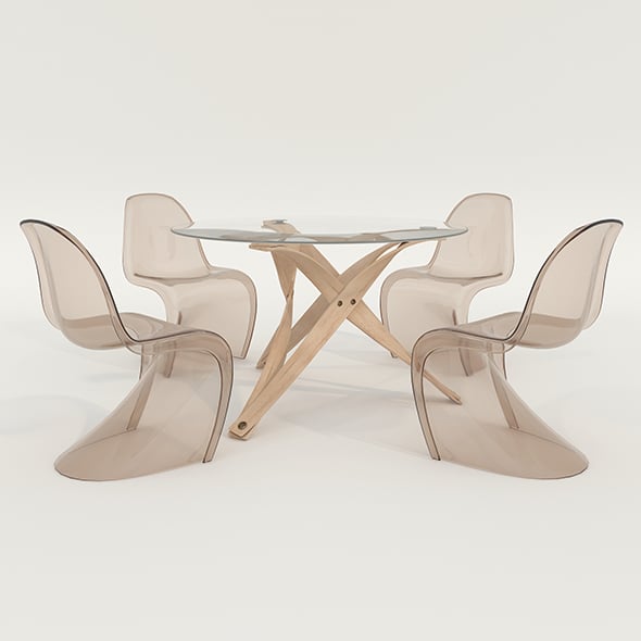 Modern Dining Table and Chairs 40 - 3DOcean Item for Sale