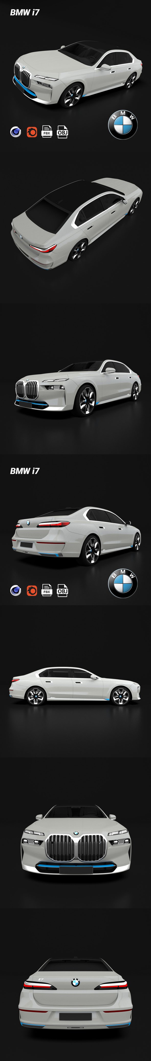 BMW i7 G70E - 3DOcean Item for Sale