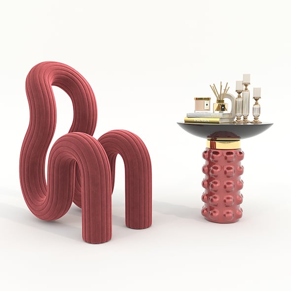 Modern Coffee Table and Chair 20 - 3DOcean Item for Sale