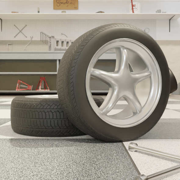 High-Detail Performance Car Wheel for Games & Rendering - 3DOcean Item for Sale