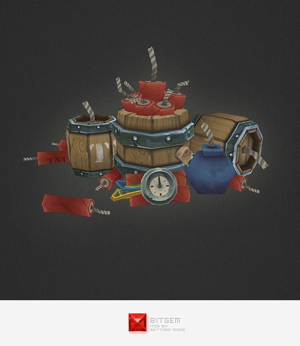 Low Poly Explosives - 3DOcean Item for Sale