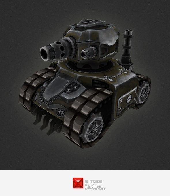 Low poly RTS Tank 01 - 3DOcean Item for Sale