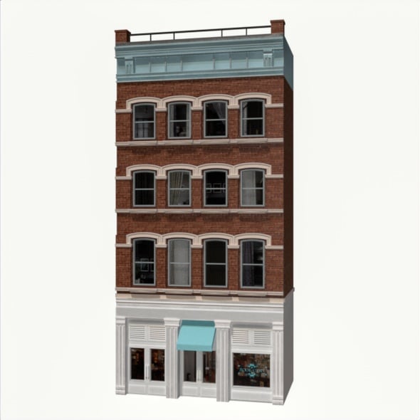 LowPoly FACADE Townhouse - 3DOcean Item for Sale