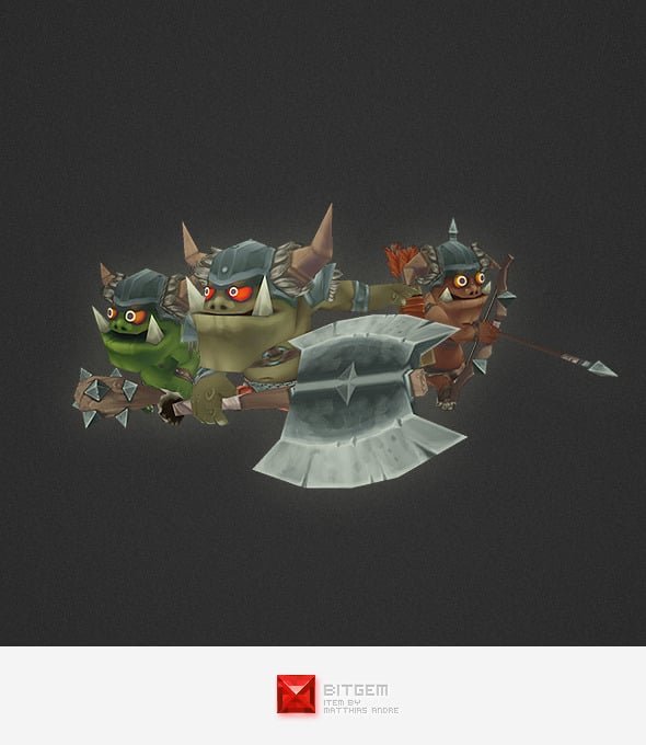 Low Poly Orc Character Set - 3DOcean Item for Sale