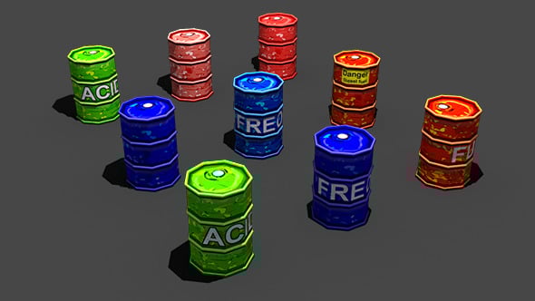 Toon Barrels - 3DOcean Item for Sale