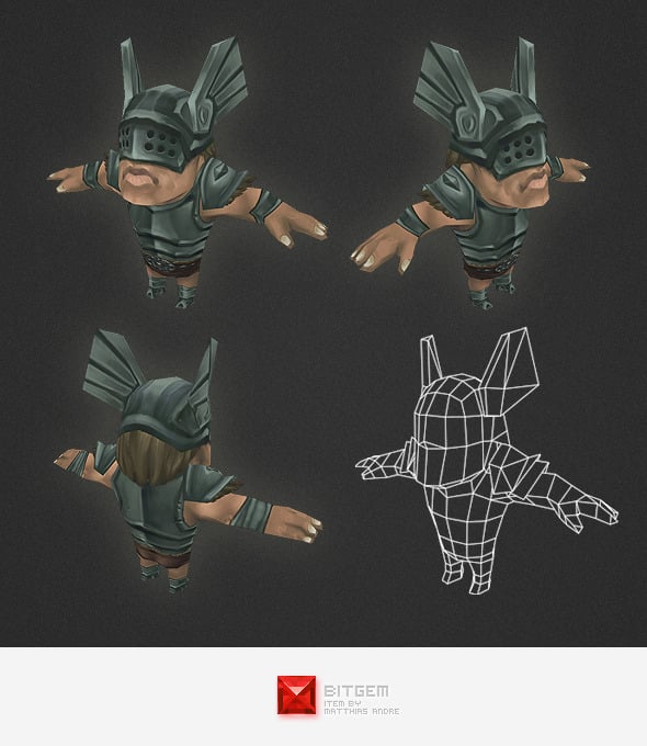 Low Poly Human Warrior - 3DOcean Item for Sale