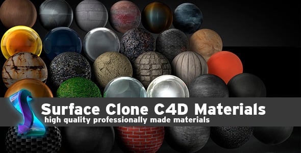 Surface Clone C4D materials - 3DOcean Item for Sale