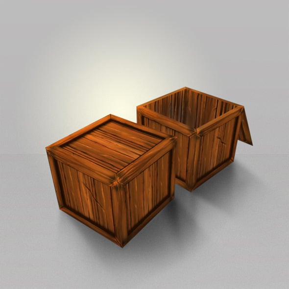 Wood Box Lowpoly - 3DOcean Item for Sale