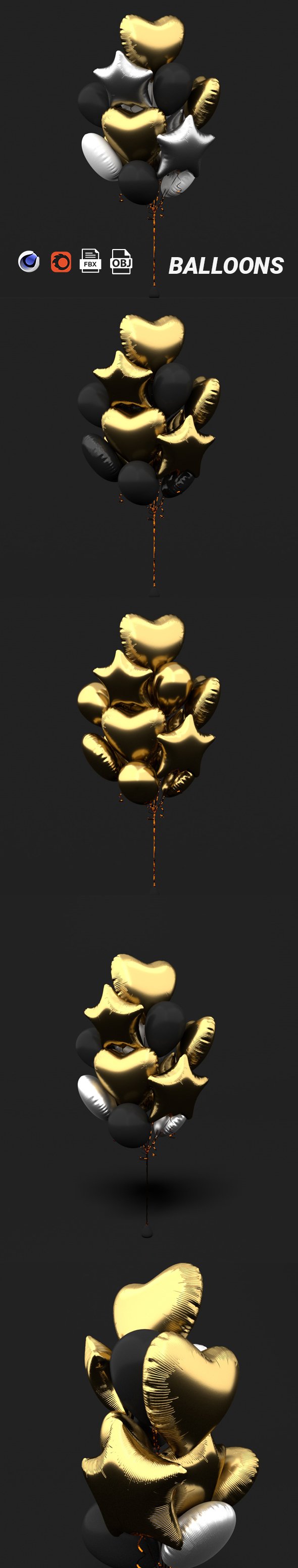 Balloon Foil balloons - 3DOcean Item for Sale