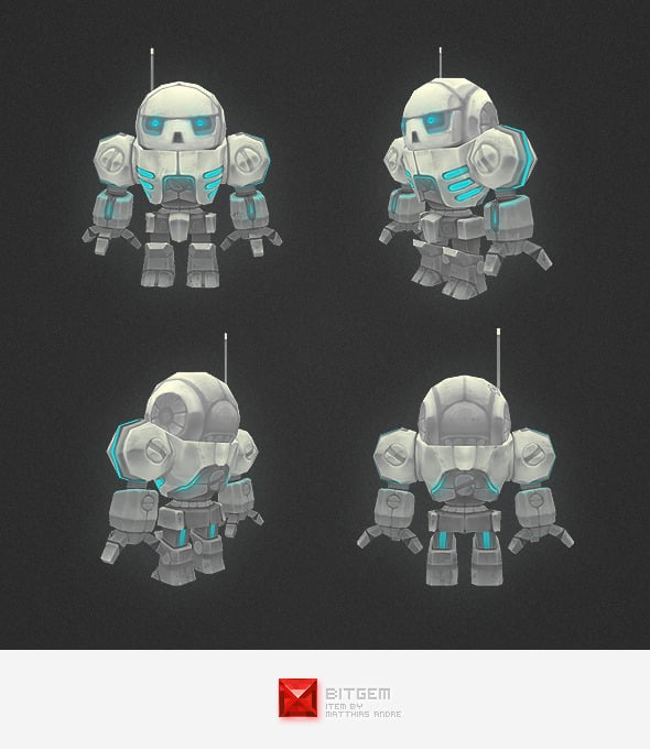 Low Poly Mini Mech - 3DOcean Item for Sale