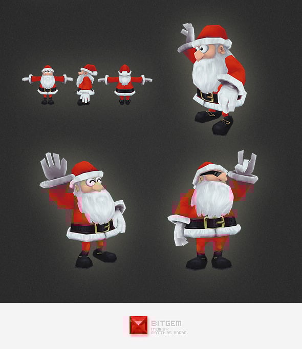 Low Poly Santa - 3DOcean Item for Sale