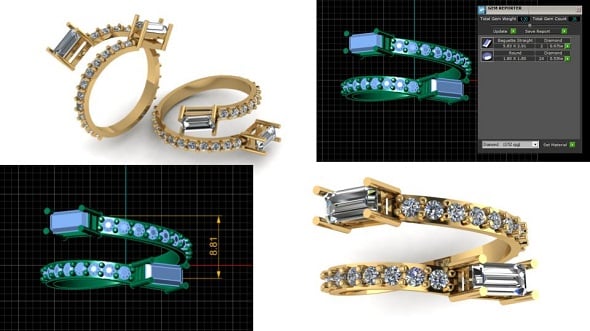 DOUBLE LAYER DIAMOND WEDDING RING 3D PRINTABLE MODEL - 3DOcean Item for Sale