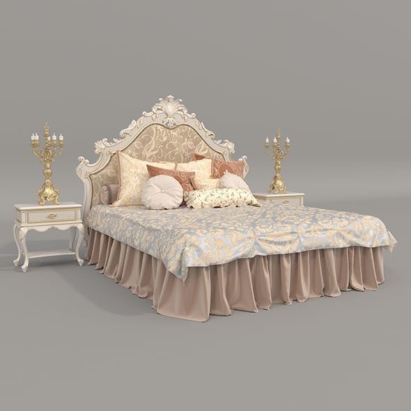 Classic European style Bed set 62 - 3DOcean Item for Sale