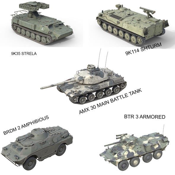 5 Military Vehicles Collection V22 - 3DOcean Item for Sale