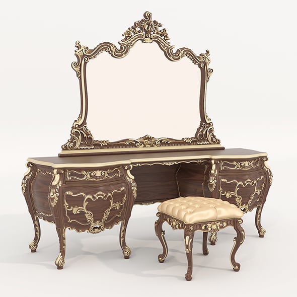 Classic European style Dressing Table 25 - 3DOcean Item for Sale