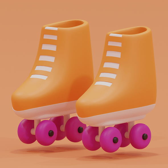 Cartoon Quad Roller Skates 3D model - 3DOcean Item for Sale