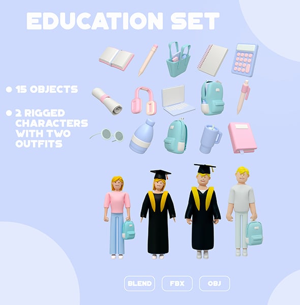 Education Set - 3DOcean Item for Sale