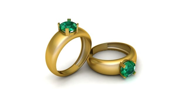 GOLD EMERALD RING 3D PRINTABLE MODEL - 3DOcean Item for Sale
