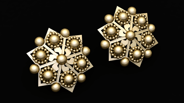 SIMPLE GOLDEN EARRING 3D PRINTABLE MODEL - 3DOcean Item for Sale