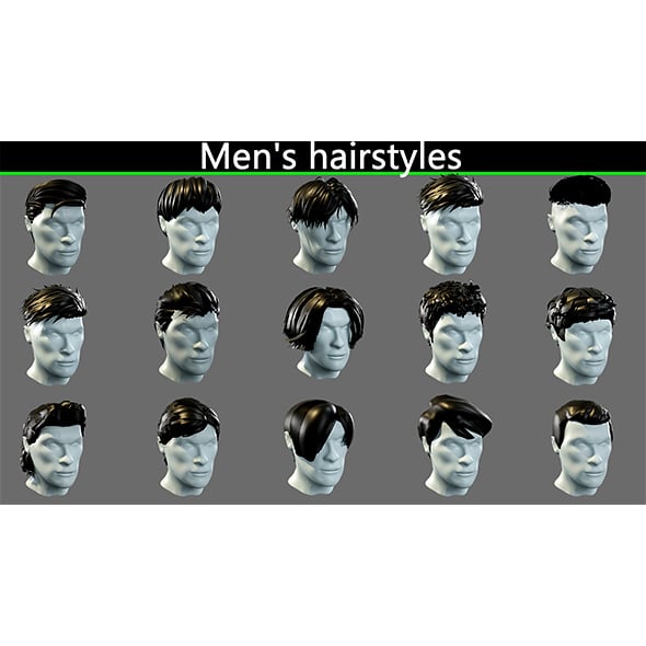 Men's hairstyles - 3DOcean Item for Sale