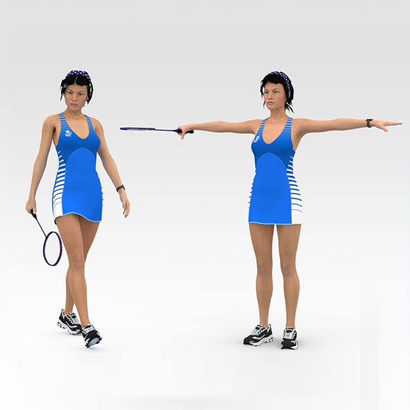 Badminton Player - 3DOcean Item for Sale