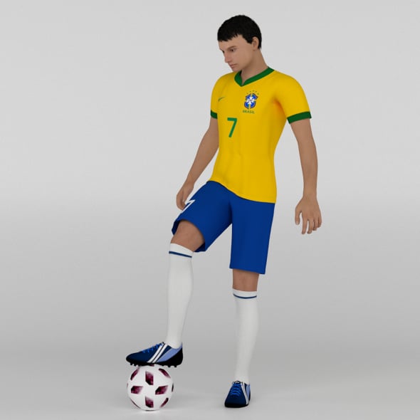Brazil Football Player - 3DOcean Item for Sale