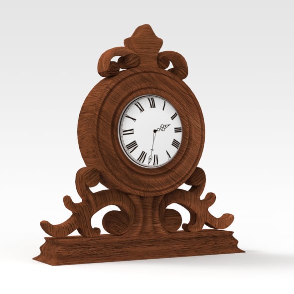 Mantle Clock Dark wood - 3DOcean Item for Sale