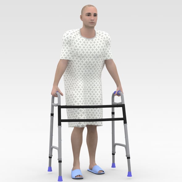 Patient with Walker - 3DOcean Item for Sale