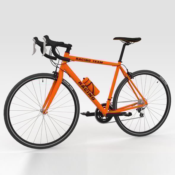 Racing Bicycle - Orange - 3DOcean Item for Sale