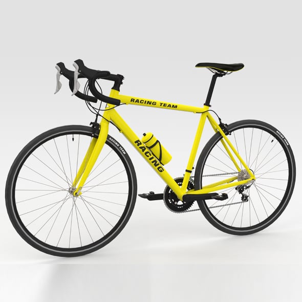 Racing Bicycle - Yellow - 3DOcean Item for Sale