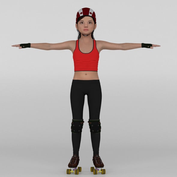 Roller Skater Girl - 3DOcean Item for Sale