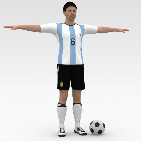 Soccer Player Argentina - 3DOcean Item for Sale