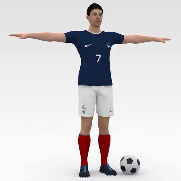 Soccer Player France - 3DOcean Item for Sale
